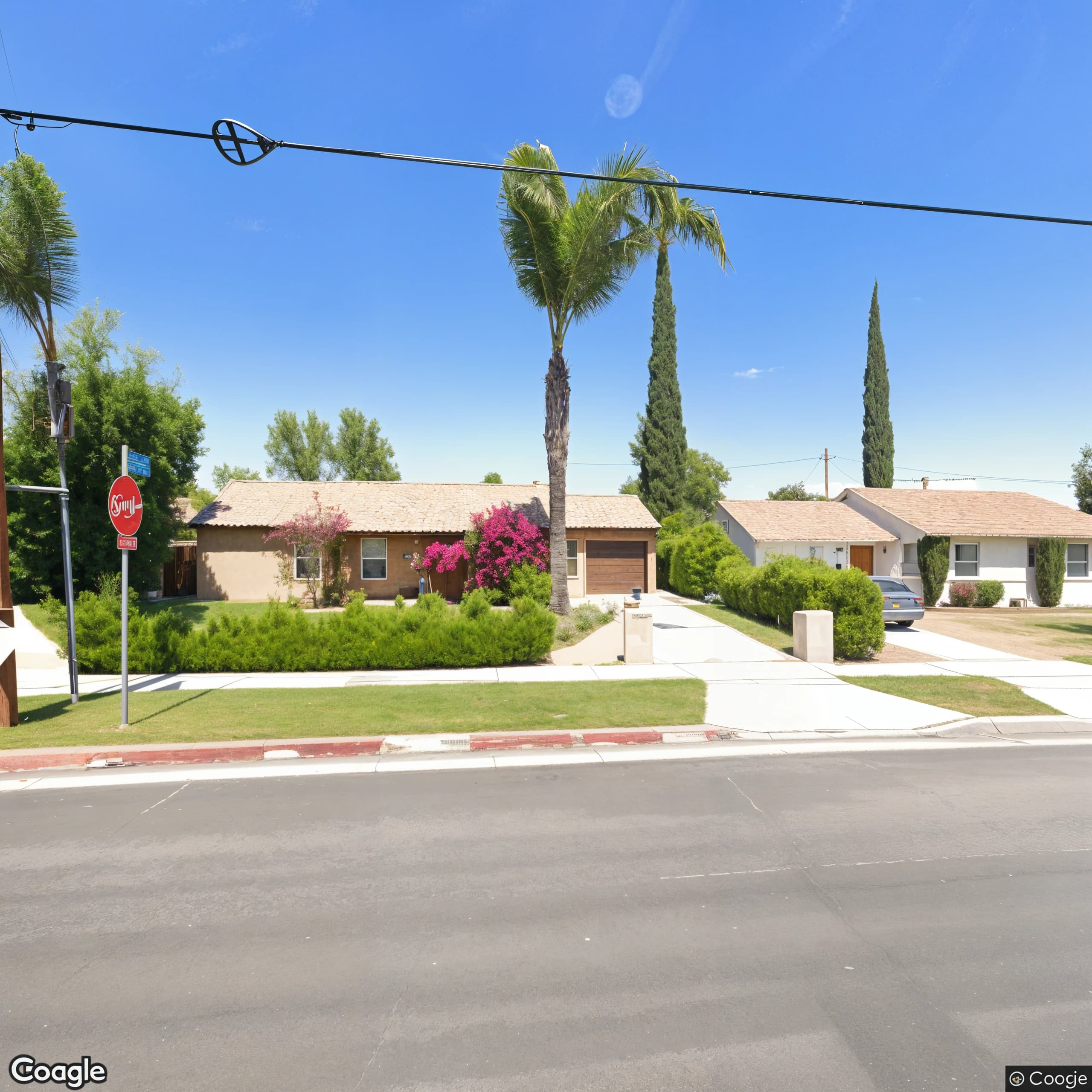 Google Street View of a residential property before an AI listing-ready visualization